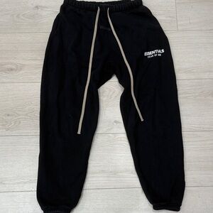 Essentials Black Joggers with Logo